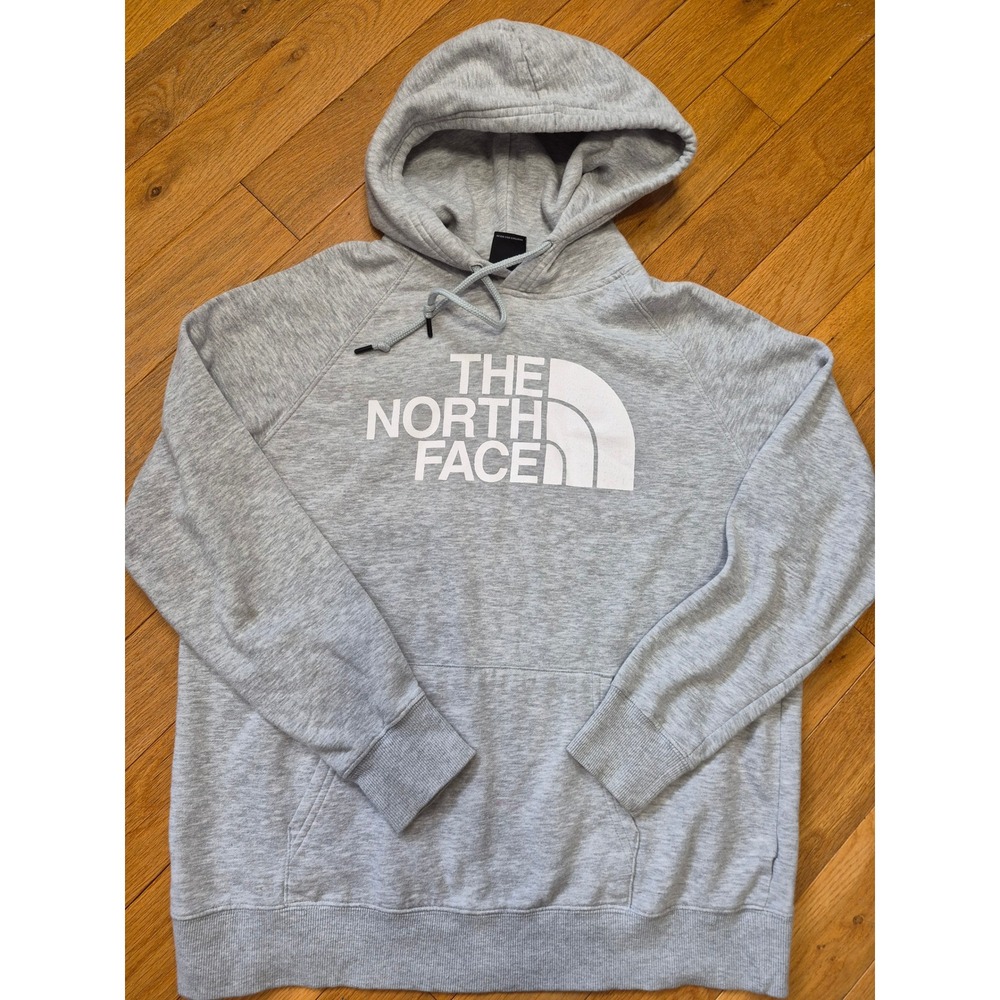 The North Face Womens Heather Grey Half Dome Pullover Hoodie Logo Size L